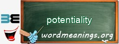 WordMeaning blackboard for potentiality